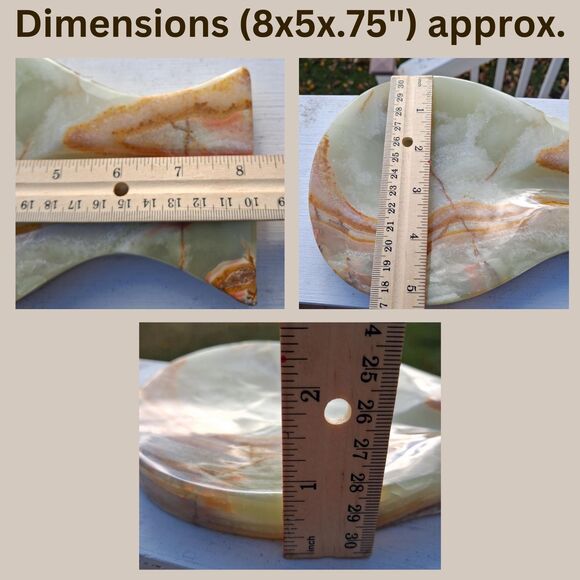 Green Onyx Spoon Rest, Natural Stone Utensil Holder, Farmhouse Kitchen Decor - Picture 8 of 12